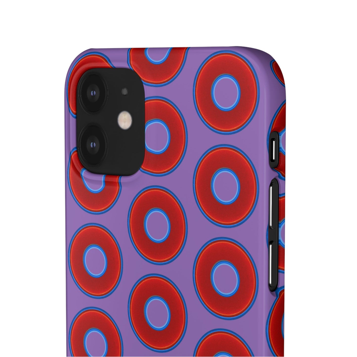 Lumpy Donut Snap Case - red vivid donut print w/light purple background