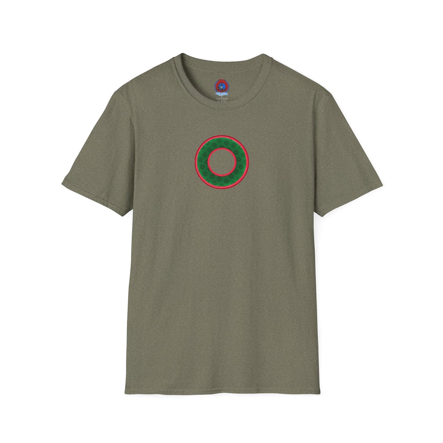 Plain Donuts/Unisex Soft-Style - "Plain Wide Mouthed Paradoxical Donuts" - dark green/red donuts