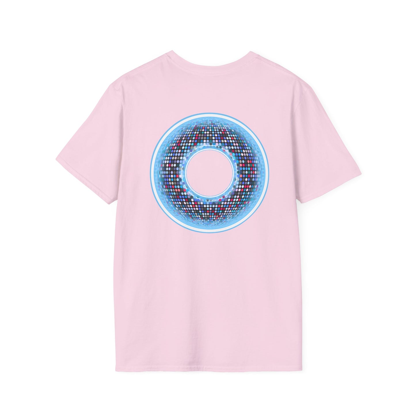Classic Donut Tee - Unisex Soft-Style - "Microdot Donut" - light blue pixilated donut