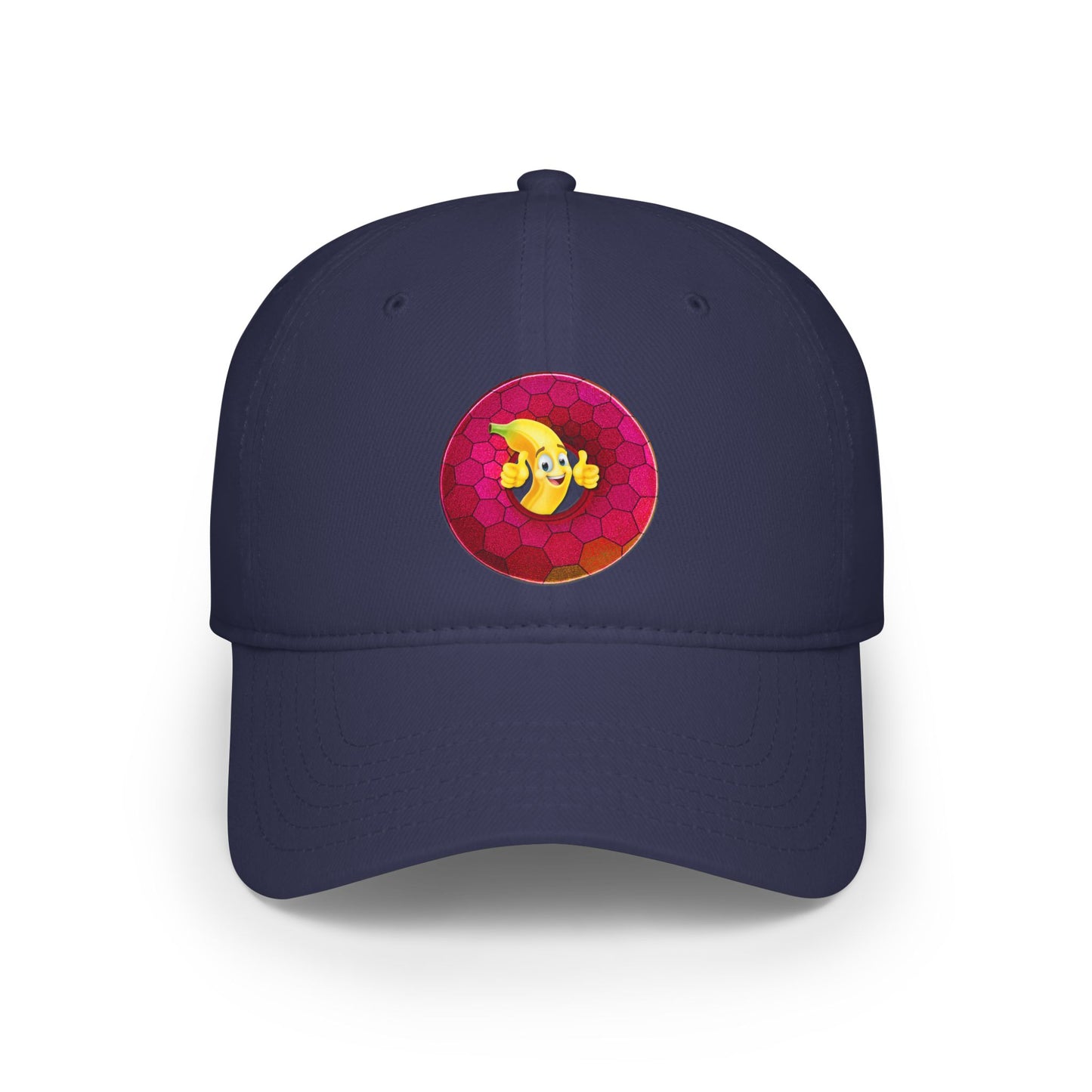 Lumpy Donut Baseball Cap - "This Donut Hat is Bananas" - variant 5 - magenta hexadonut w/