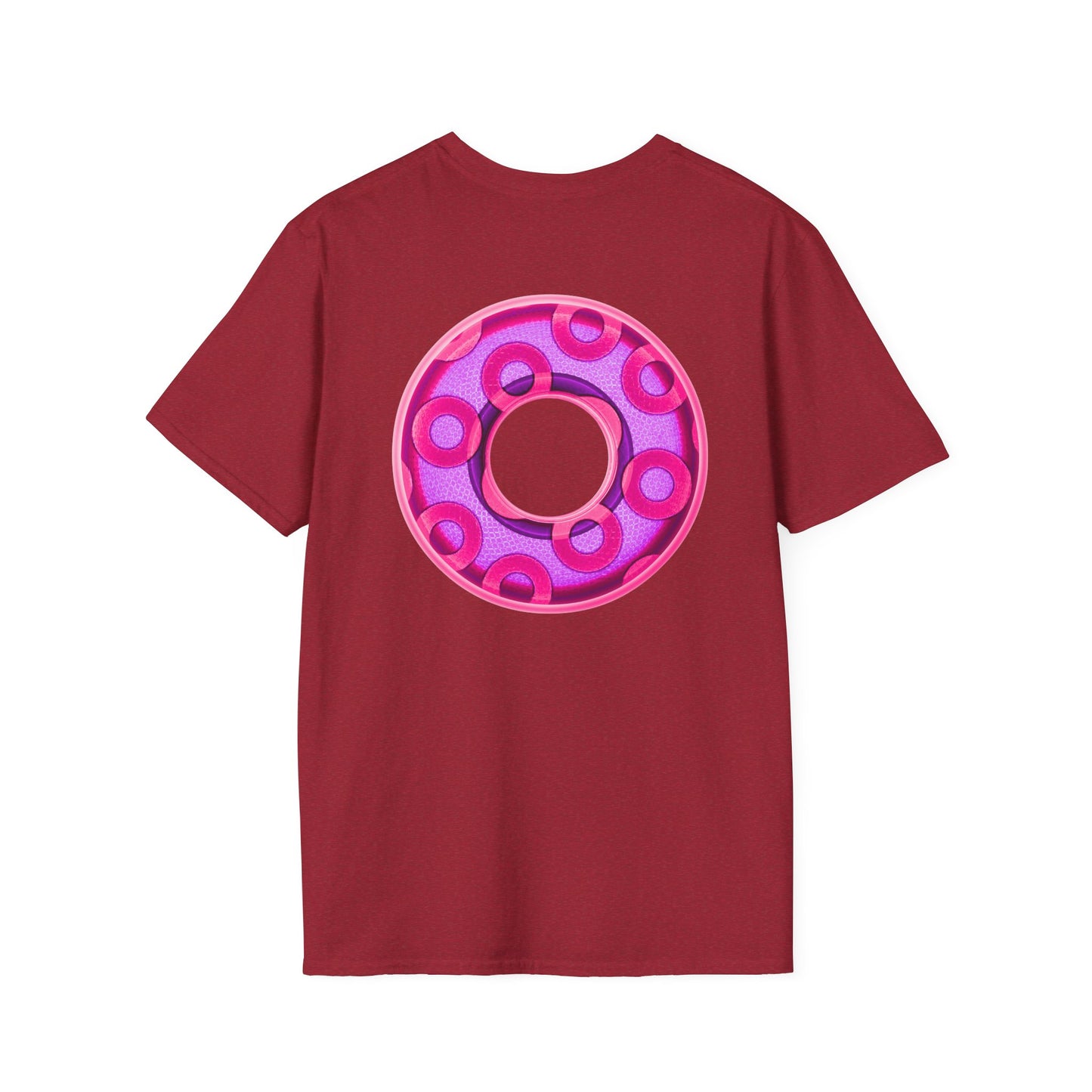 Plain Donuts/Unisex Soft-Style - "Plain Rustic Paradoxical Donuts" - light purple/magenta donuts