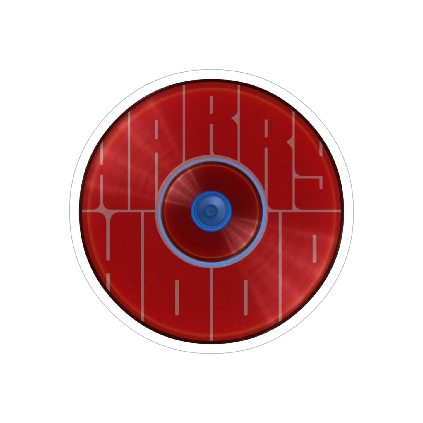 Donut Bumper/Outdoor Sticker - "Harry Hoodlum Donut" - series 1.0 - variant 2 - red donut - [Die-Cut] 6"x 6"