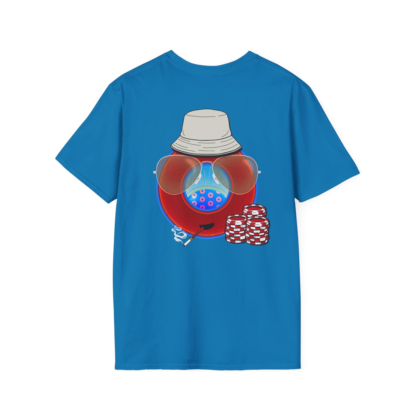 Classic Donut Tee - Unisex Soft-Style - "Gonzo Donut - Fear and Loathing in Gamehendge" - vivid red donut