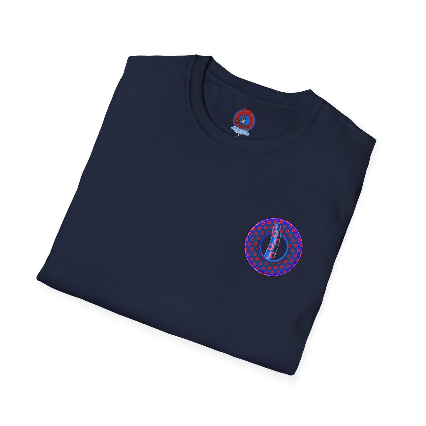 Classic Donut Tee - Unisex Soft-Style - "Sir Richard's Phamous Donut" - series 1.0  - variant 3 - red/blue paradox donut