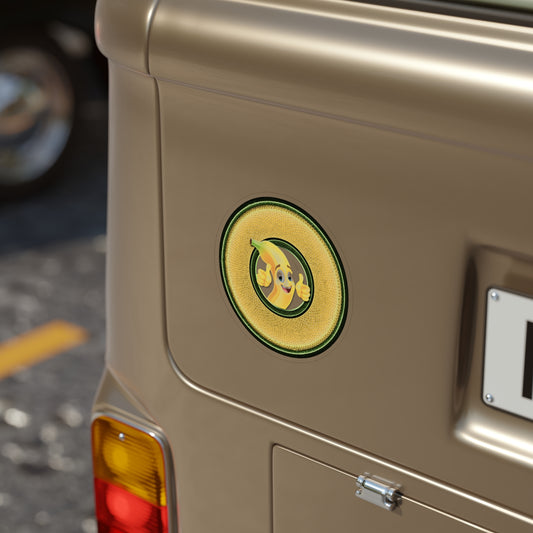Donut Bumper/Outdoor Sticker - "Dis Sheet, it's Bananas" - variant 2 - golden donut - [Die-Cut] 6"x 6"