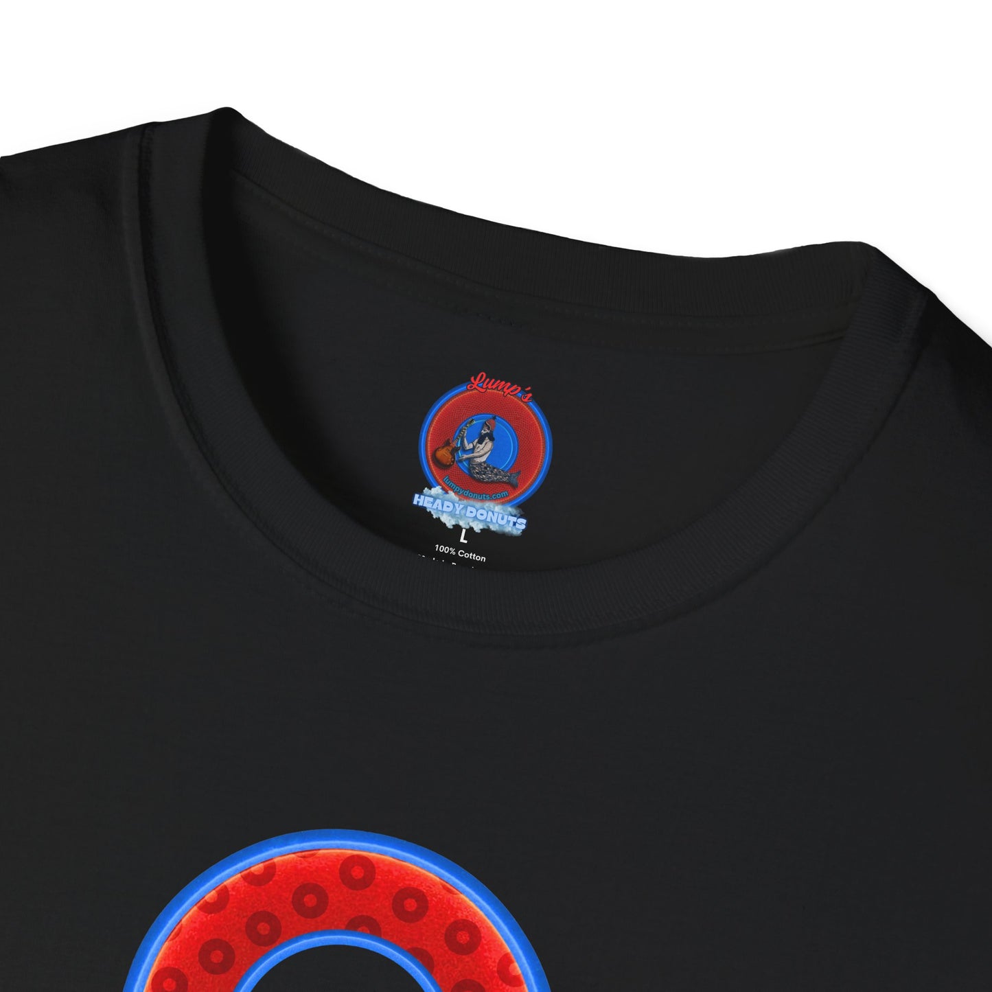 Plain Donuts/Unisex Soft-Style - "Plain Wide Mouthed Paradoxical Donuts" - red/medium royal blue donuts
