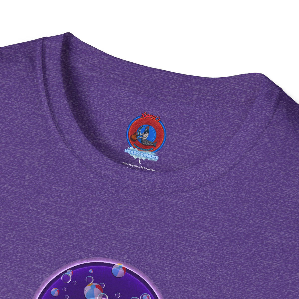 Classic Donut Tee - Unisex Soft-Style - "Sure That Sirens Made This Donut For Me" - vivid dark purple/light purple donut