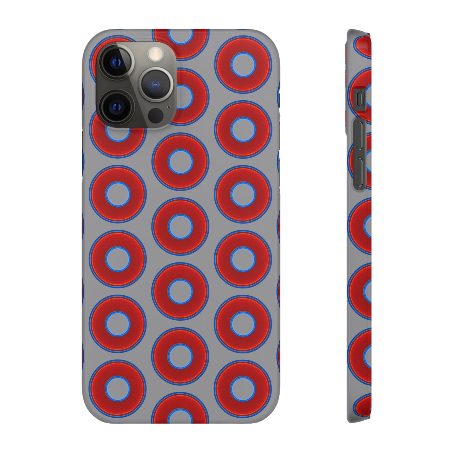 Donut Snap Case - red vivid donut print w/gray background