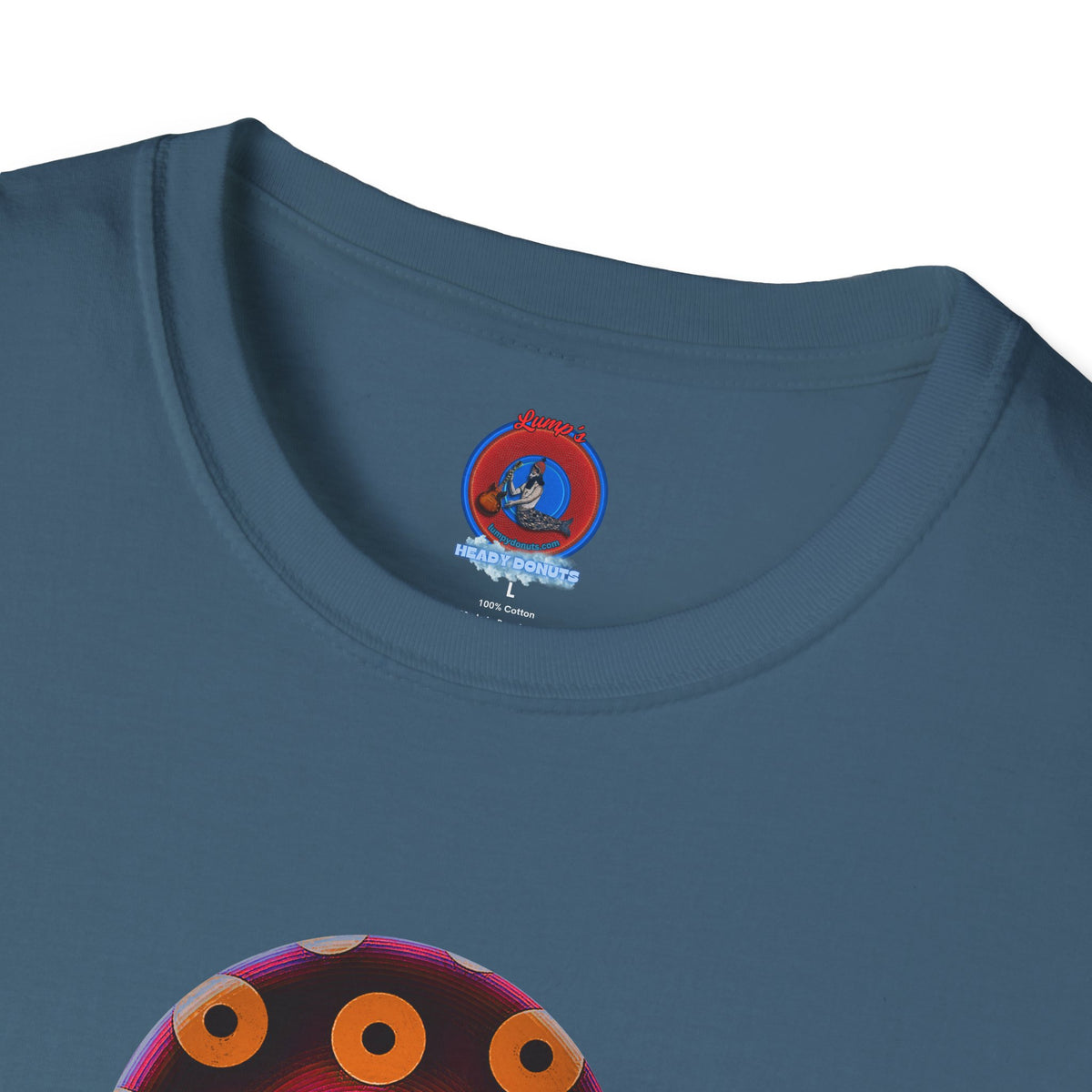 Classic Donut Tee - Unisex Soft-Style - "Every 46th Day Tee Shirt" - paradoxical dark magenta/orange donut