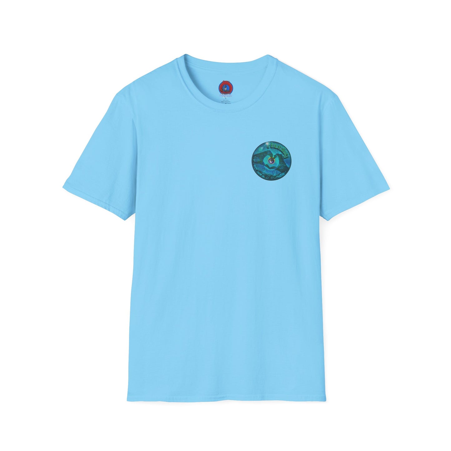 Classic Donut Tee - Unisex Soft-Style - "Sunday Phunday" - series 1.0 - variant 1 - teal donut