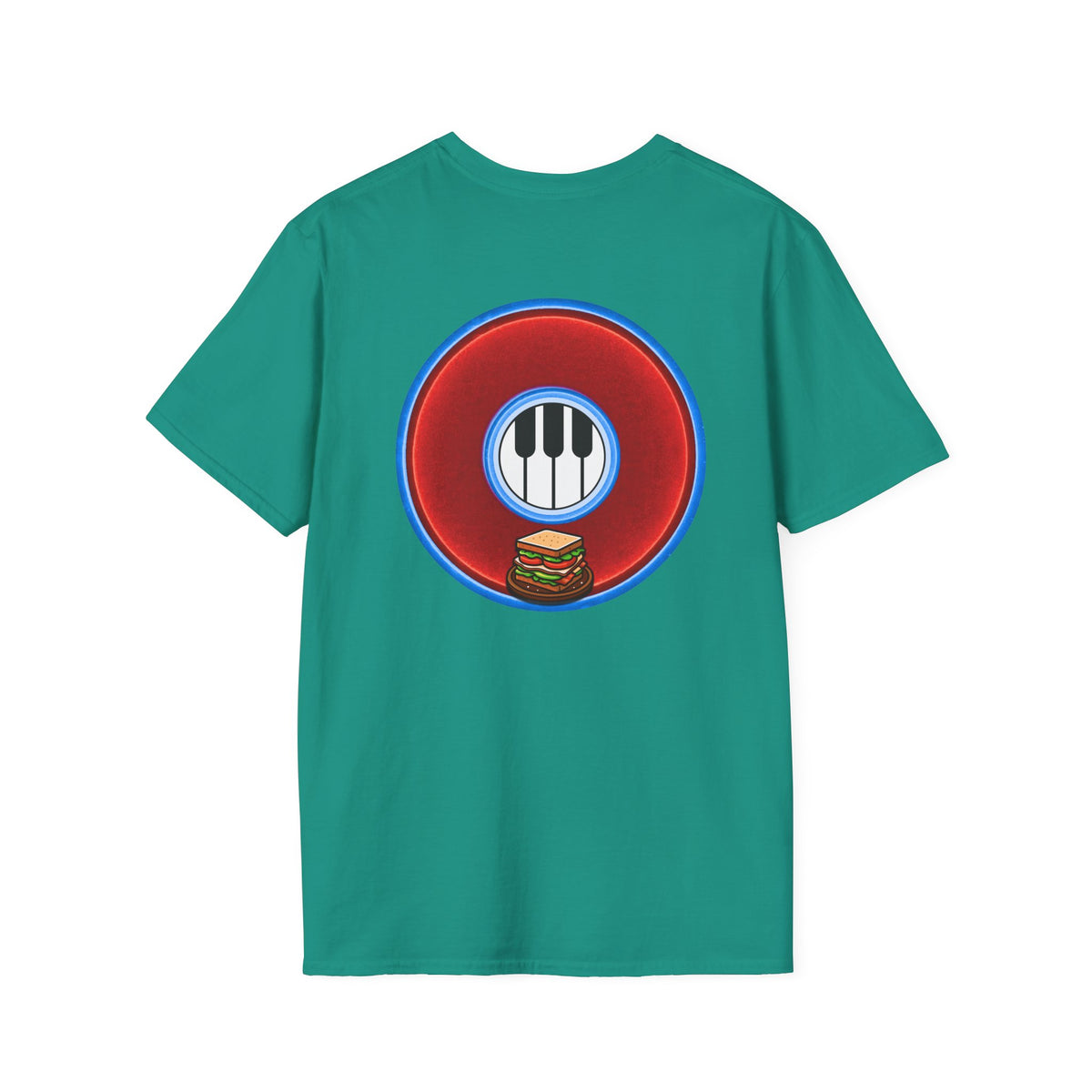 Classic Donut Tee - Unisex Soft-Style - "Rage Side Donut" - vivid red donut - variant 2