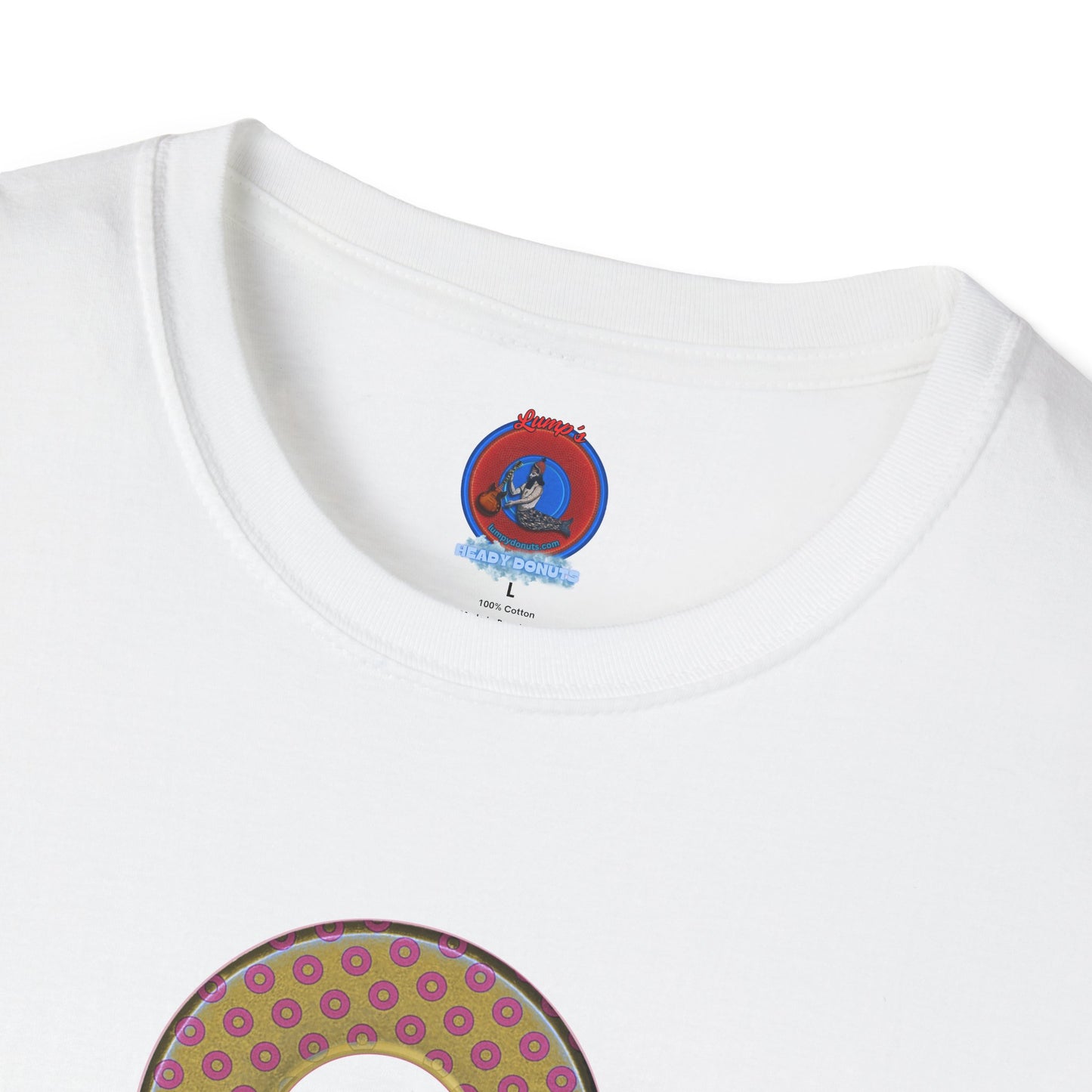 Plain Donuts/Unisex Soft-Style - "Plain Electric Paradoxical Donuts" - gold/pink donuts