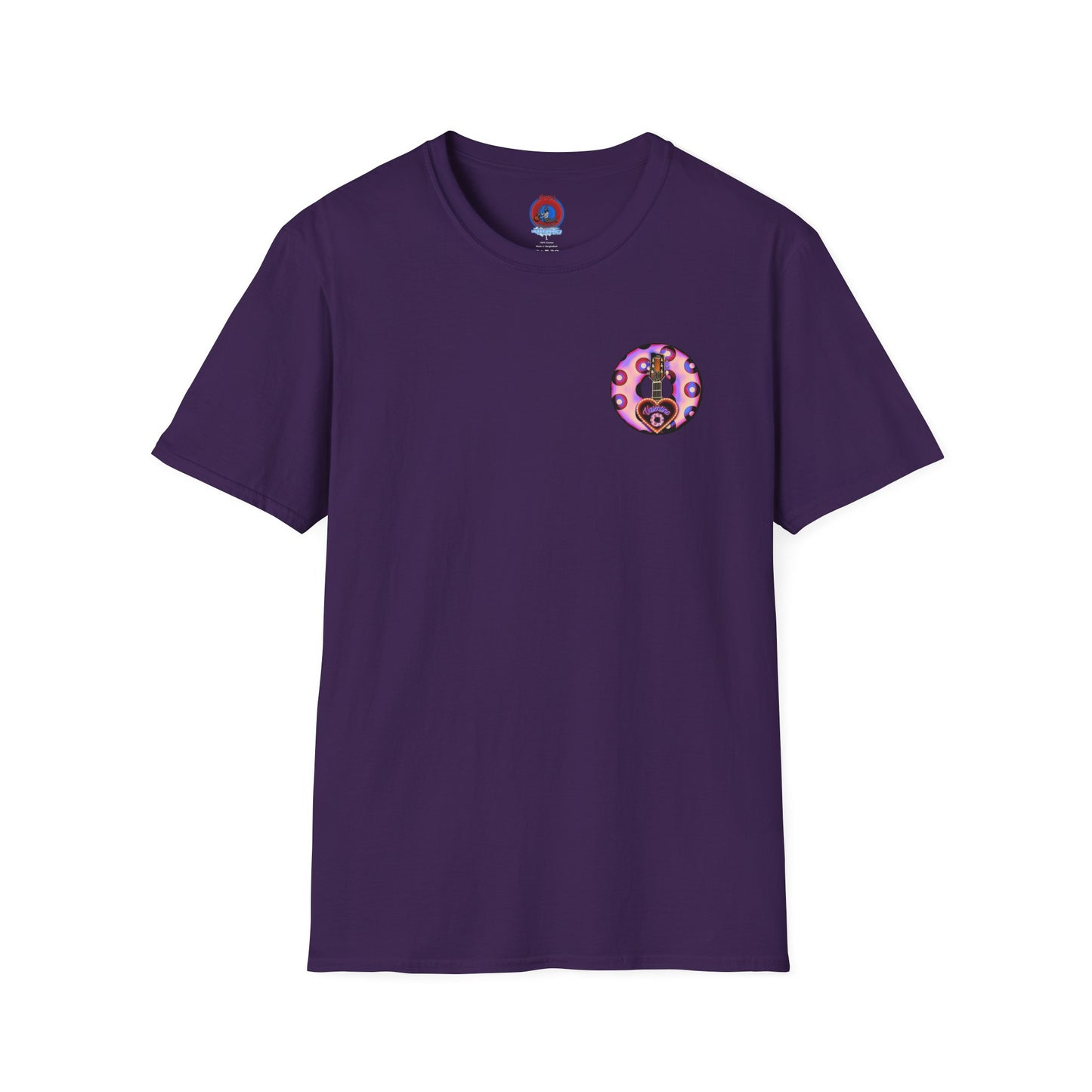 Classic Donut Tee - Unisex Soft-Style - "Would You Be My Donut?" - paradoxical faded purple/red donut - variant 3
