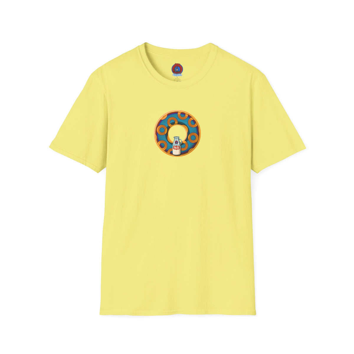 Classic Donut Tee - Unisex Soft-Style - "Wooked Cream - YEMSG Donut " -blue/orange rustic paradox donut - variant 4