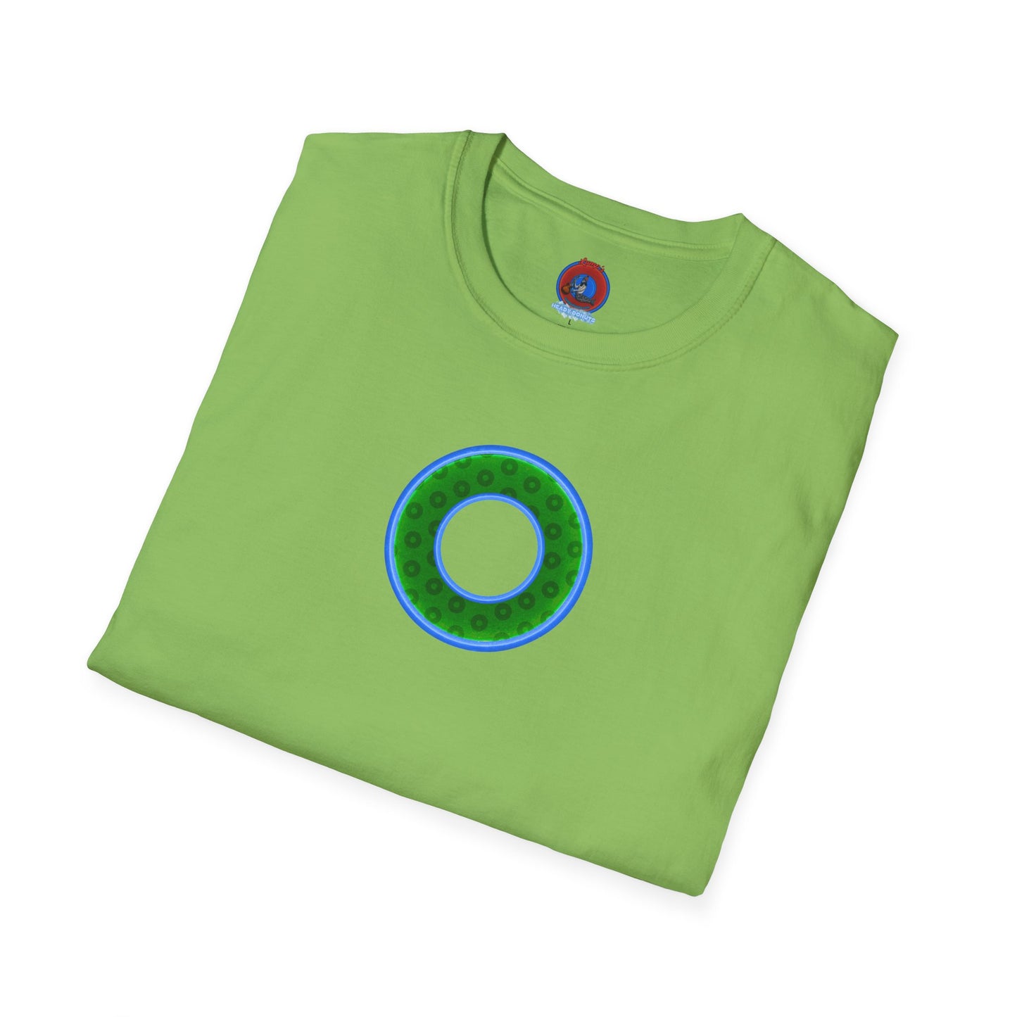 Plain Donuts/Unisex Soft-Style - "Plain Wide Mouthed Paradoxical Donuts" - green/light blue donuts