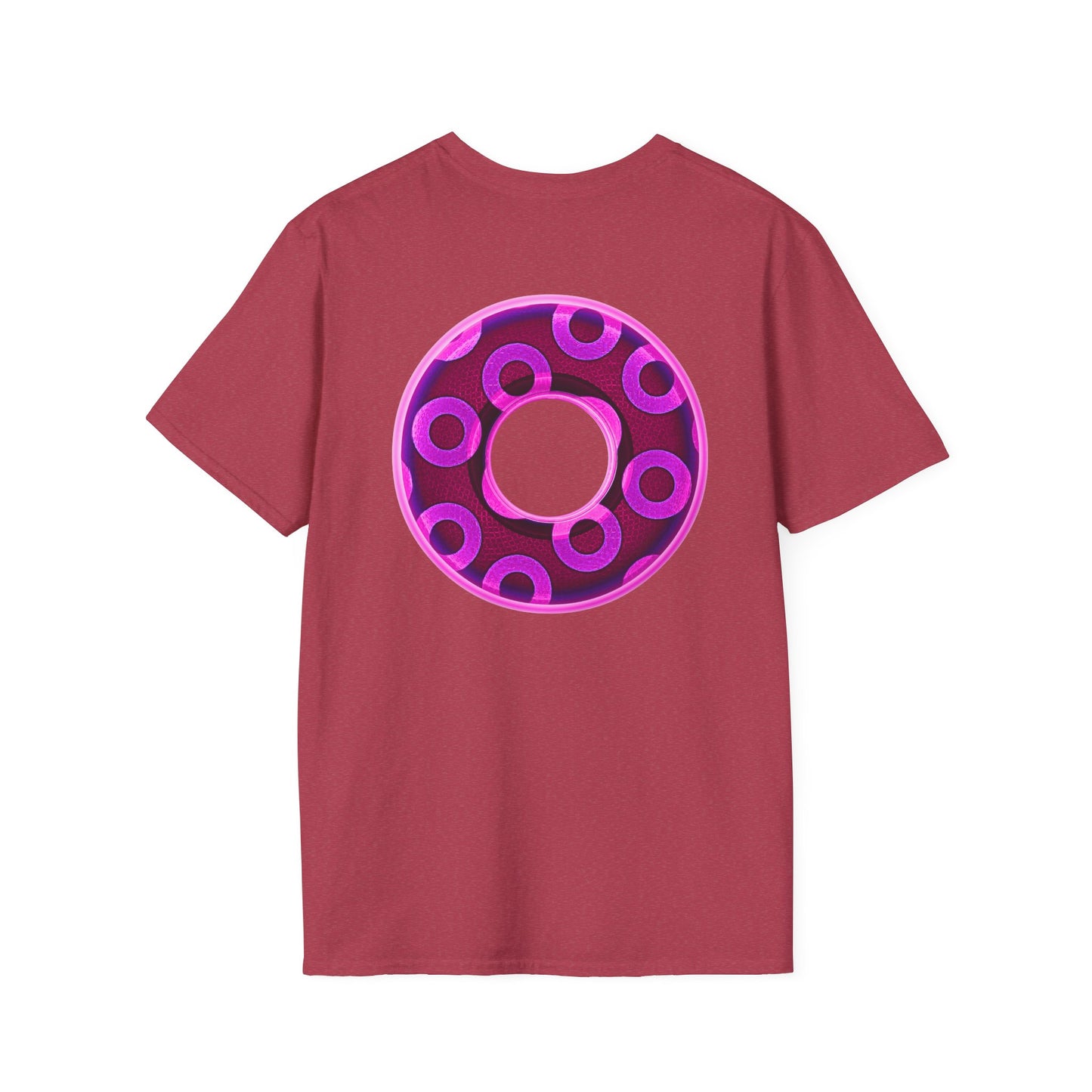 Plain Donuts/Unisex Soft-Style - "Plain Rustic Paradoxical Donuts" - magenta/burgundy donuts