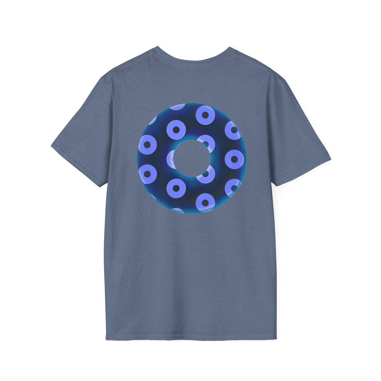 Plain Donuts/Unisex Soft-Style - "Plain Blimpy Paradoxical Donuts" - dark blue/Caroline blue donuts