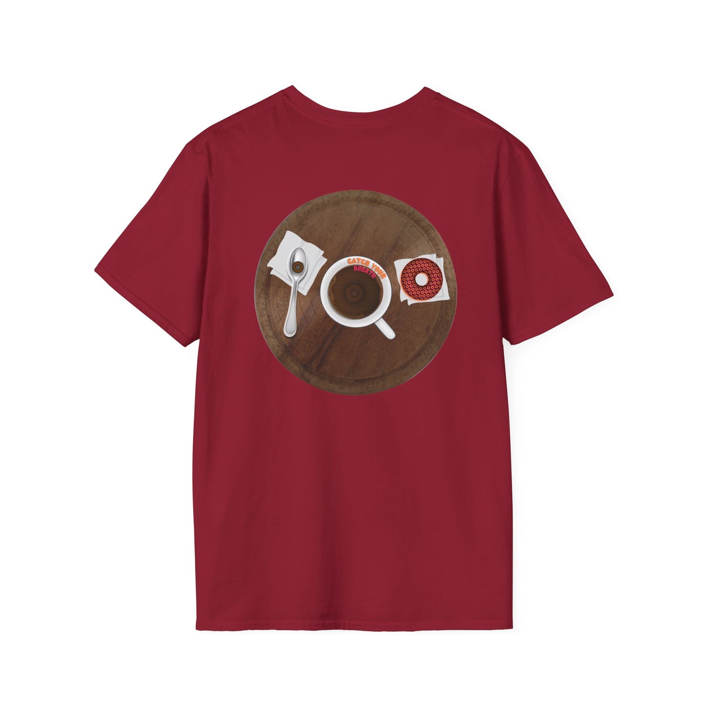 Coffee Traders Tee - Unisex Soft-Style - "Columbia House CDs " - paradoxical donut - 2 - logo front/coffee back
