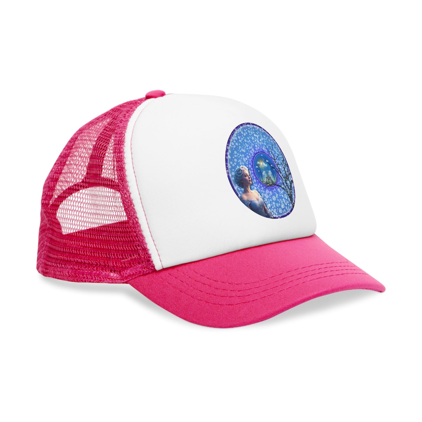 Lumpy Trucker Hat - "The Donut Locked in Glaciers, never heard" - blue donut