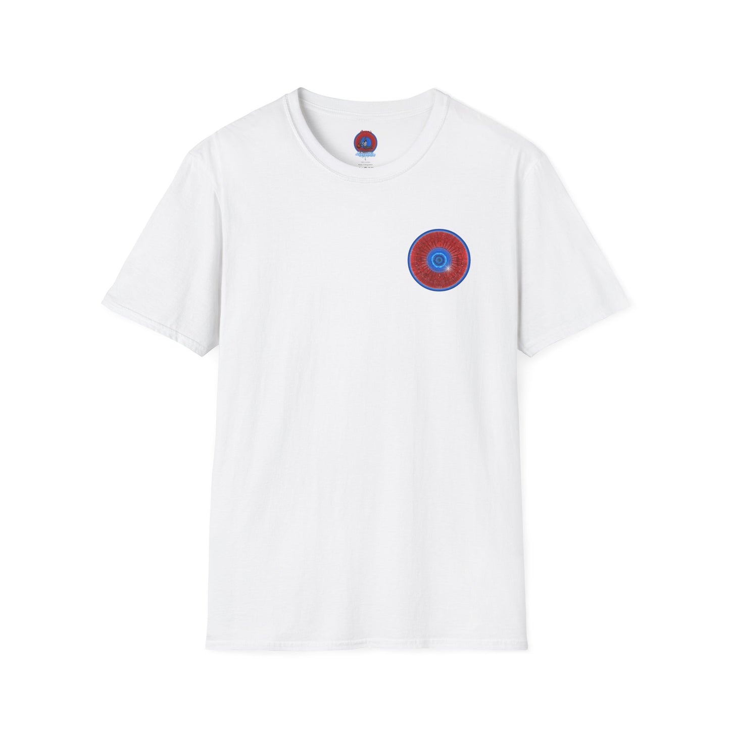 Classic Donut Tee - Unisex Soft-Style - "Graphic Translation Tee Shirt" - vivid red/blue tube donut - variant 1