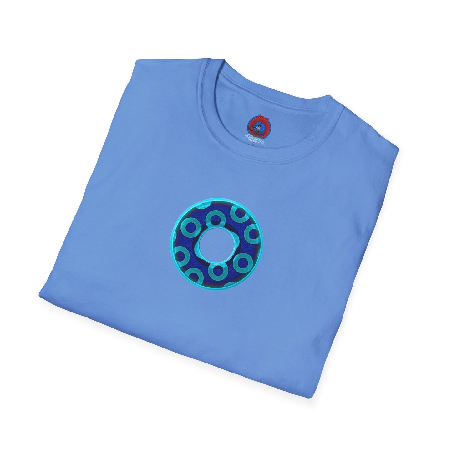 Plain Donuts/Unisex Soft-Style - "Plain Rustic Paradoxical Donuts" - aquamarine/dark blue donuts