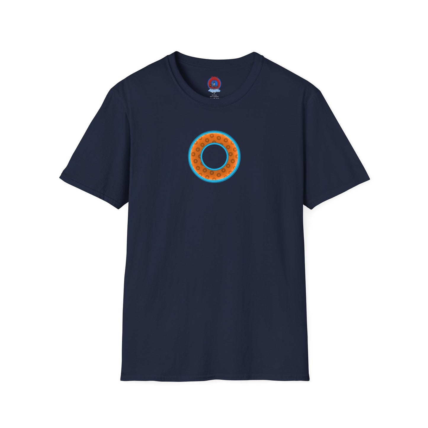 Plain Donuts/Unisex Soft-Style - "Plain Wide Mouthed Paradoxical Donuts" - orange/aquamarine blue donuts