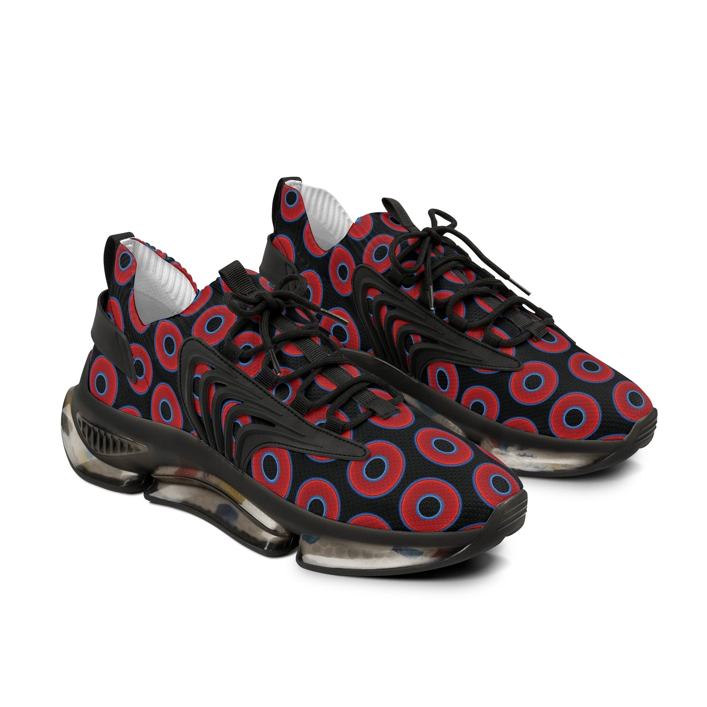 Donut Kicks - red vivid donut print w/black background