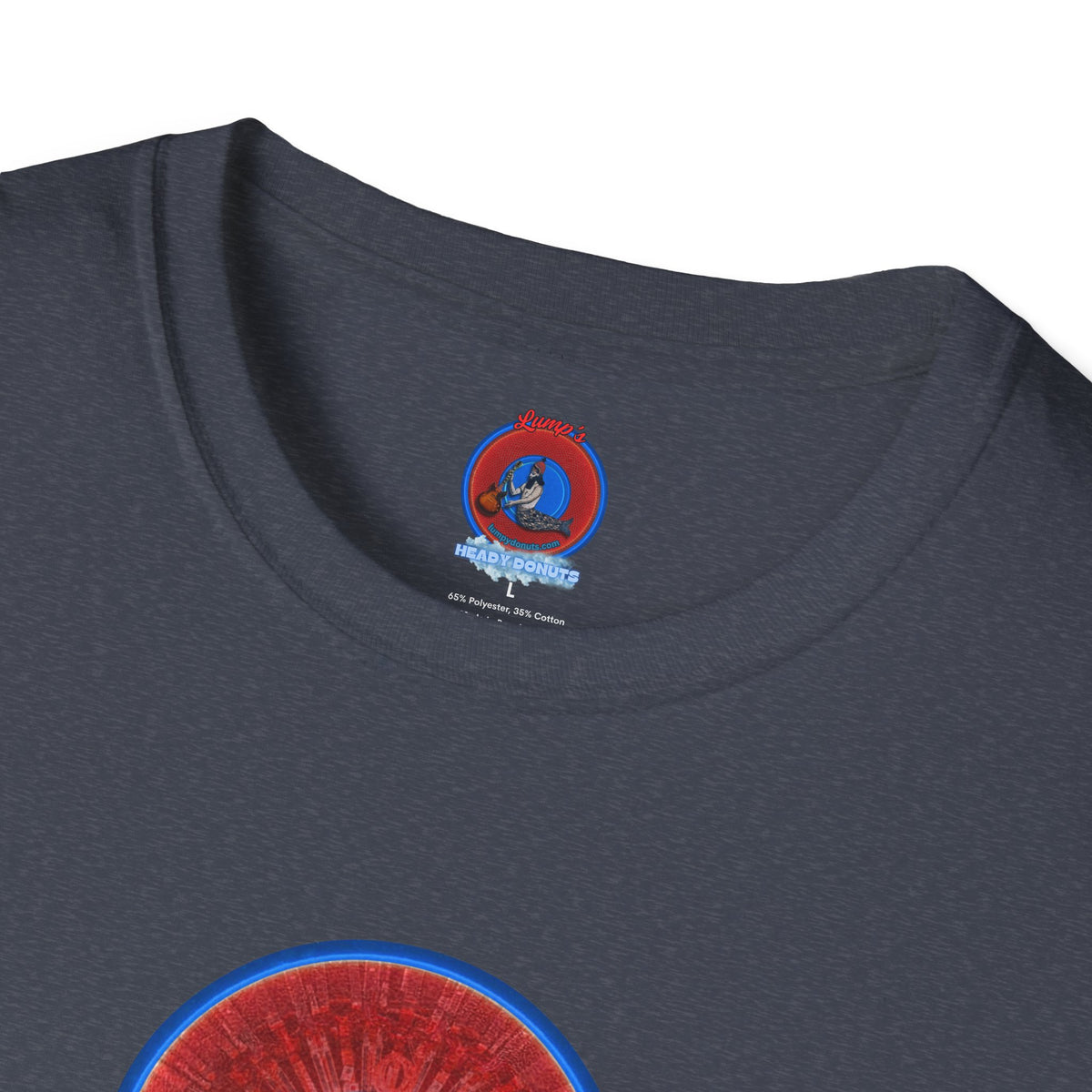 Classic Donut Tee - Unisex Soft-Style - "Graphic Translation Tee Shirt" - vivid red/blue tube donut - variant 1