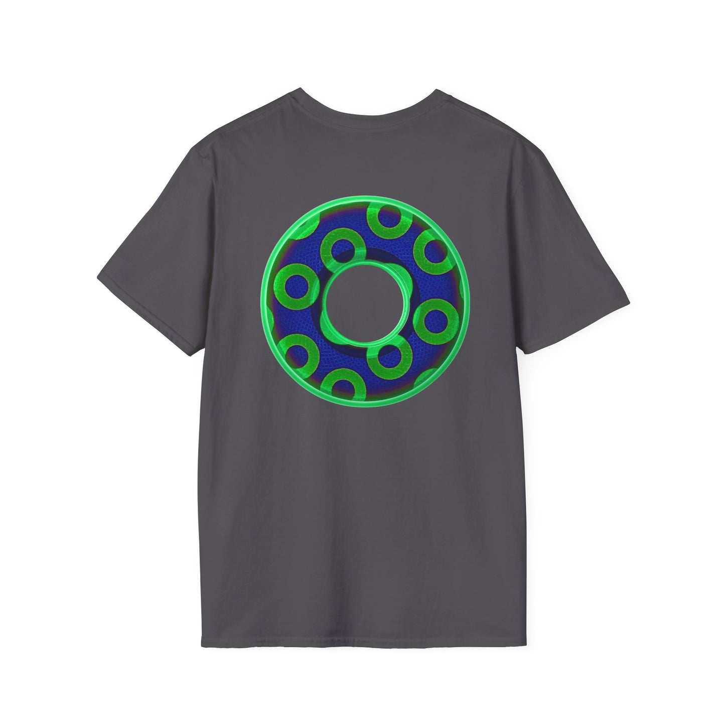 Plain Donuts/Unisex Soft-Style - "Plain Rustic Paradoxical Donuts" - light green/dark blue donuts