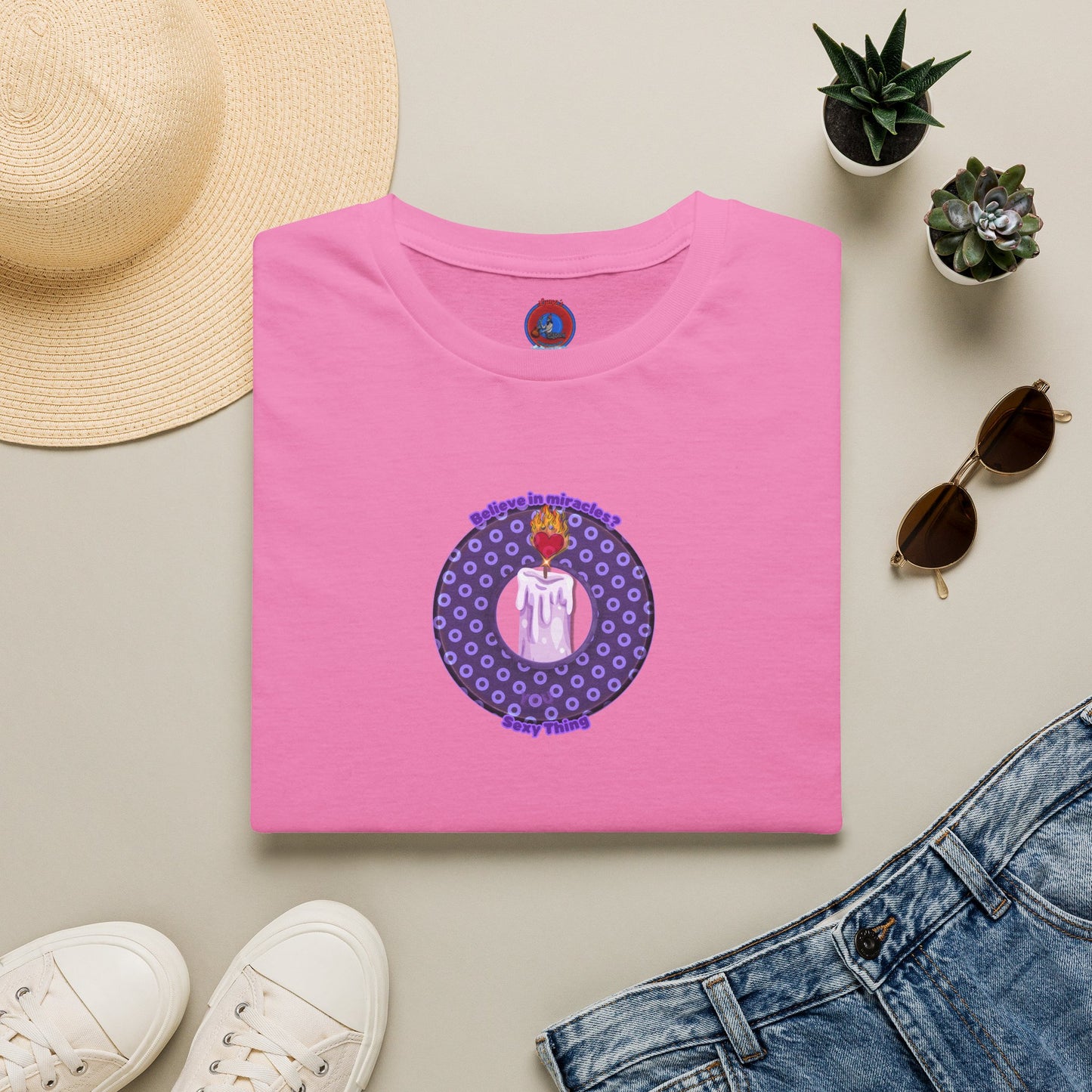 Classic Donut Tee - Unisex Soft-Style - "Donuts for Sexy Things" - electric purple/light purple paradox donut