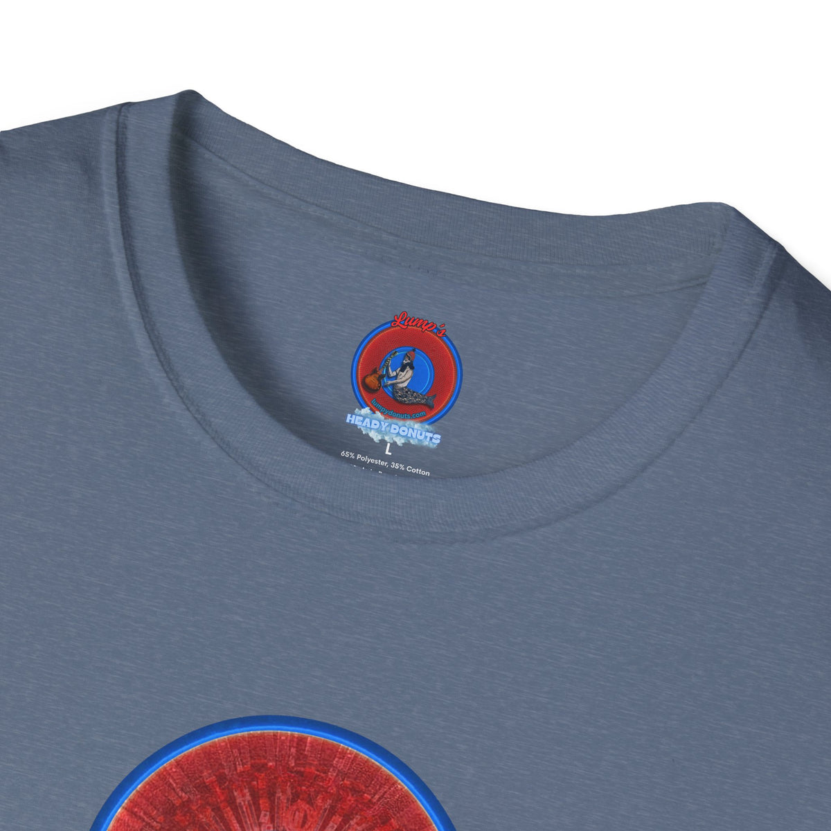 Classic Donut Tee - Unisex Soft-Style - "Graphic Translation Tee Shirt" - vivid red/blue tube donut - variant 1