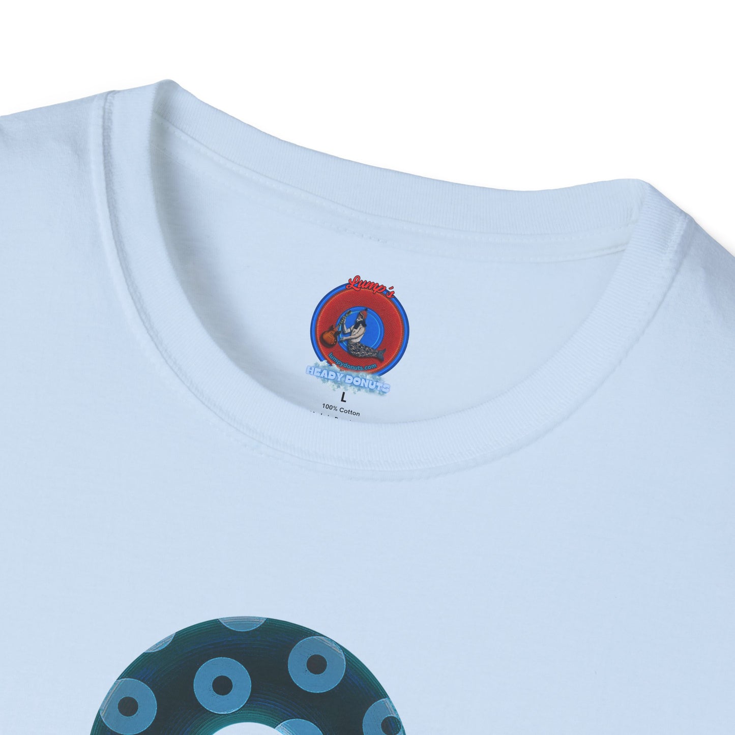 Plain Donuts/Unisex Soft-Style - "Plain Blimpy Paradoxical Donuts" - dark teal/light blue donuts