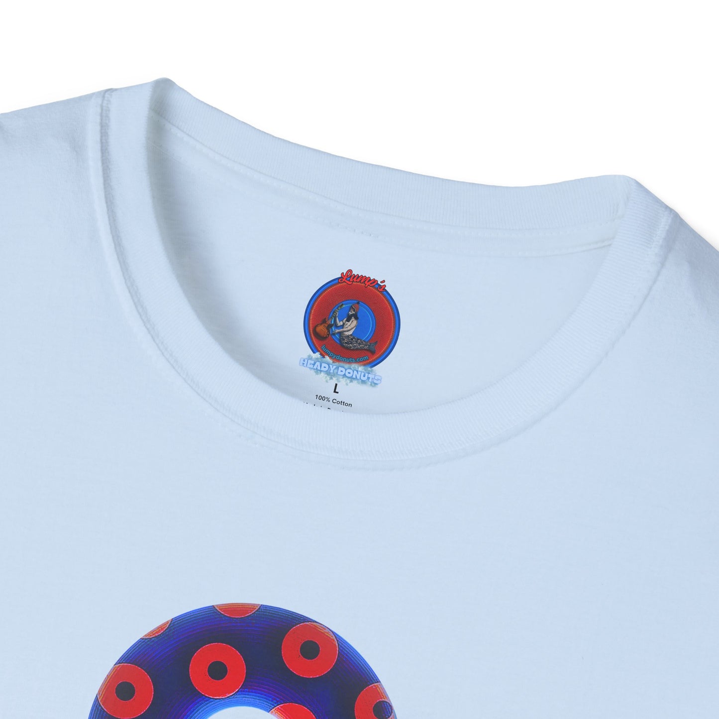 Plain Donuts/Unisex Soft-Style - "Plain Blimpy Paradoxical Donuts" - vivid royal blue/red donuts