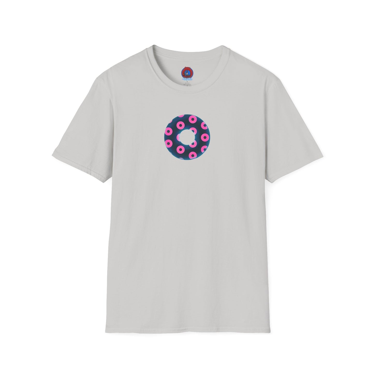 Copy of Plain Donuts/Unisex Soft-Style - "Plain Blimpy Paradoxical Donuts" - dark steel blue/vivid magenta donuts