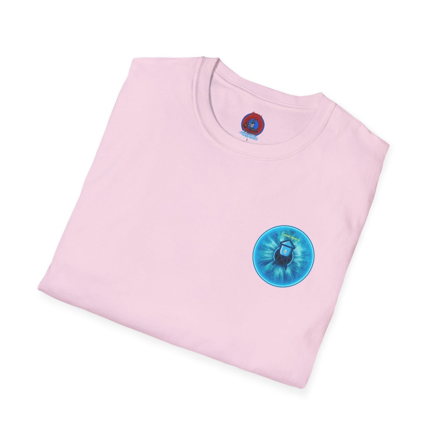 Classic Donut Tee - Unisex Soft-Style - "The Peering Donut of Opacity" - light blue idonut - variant 1