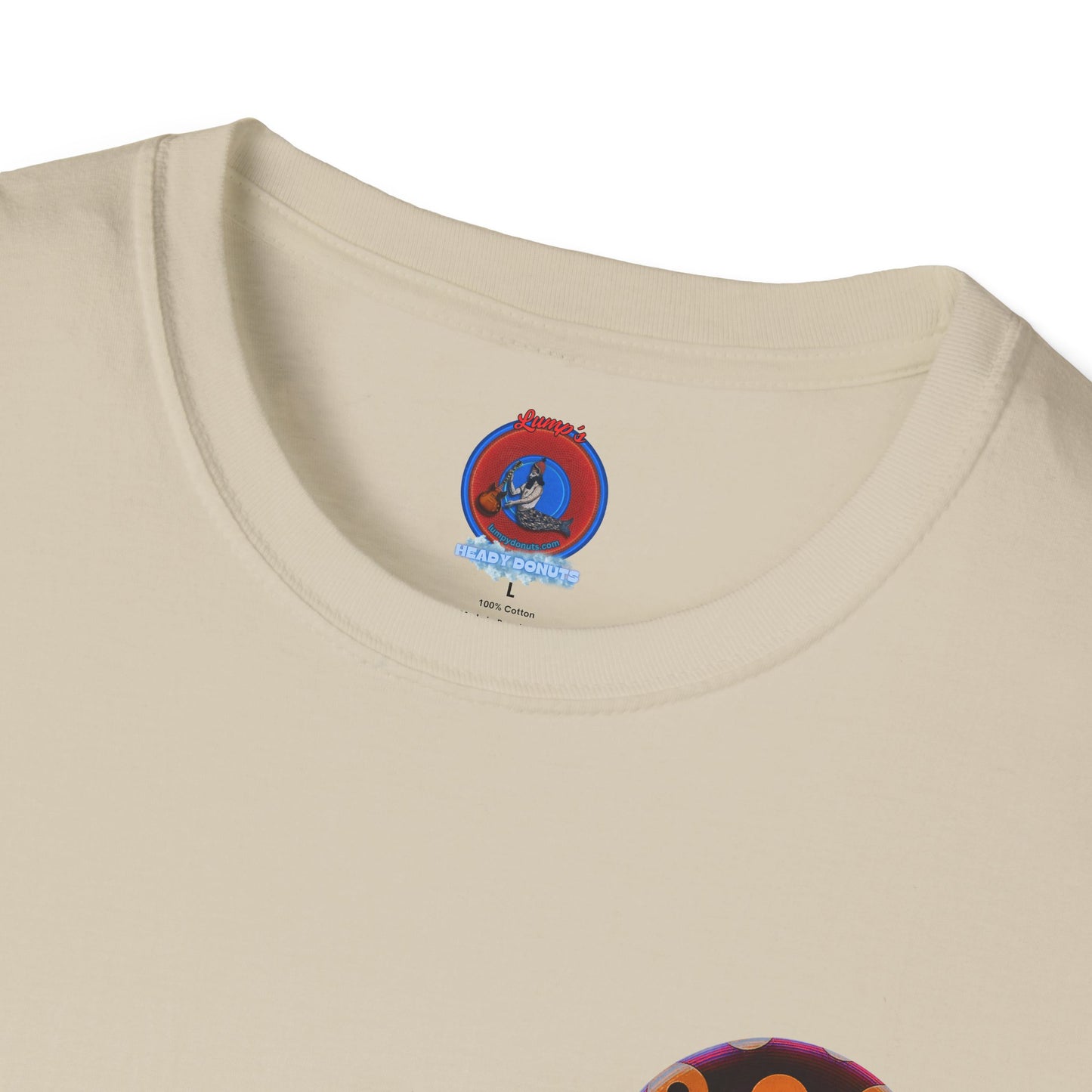 Classic Donut Tee - Unisex Soft-Style - "Every 46th Day Tee Shirt" - paradoxical dark magenta/orange donut