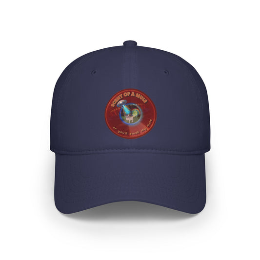 Lumpy Donut Baseball Cap - "Donut Caps? In Tomahawk County?" - variant 4 - vivid red donut w/