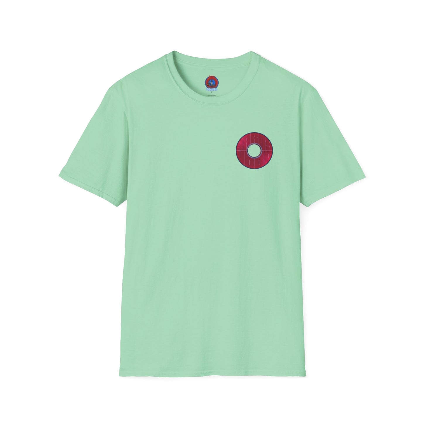 Classic Donut Tee - Unisex Soft-Style - "Harry Left His Donut Shirt" - series 1.0  - variant 1 - red/magenta donut - w/hole