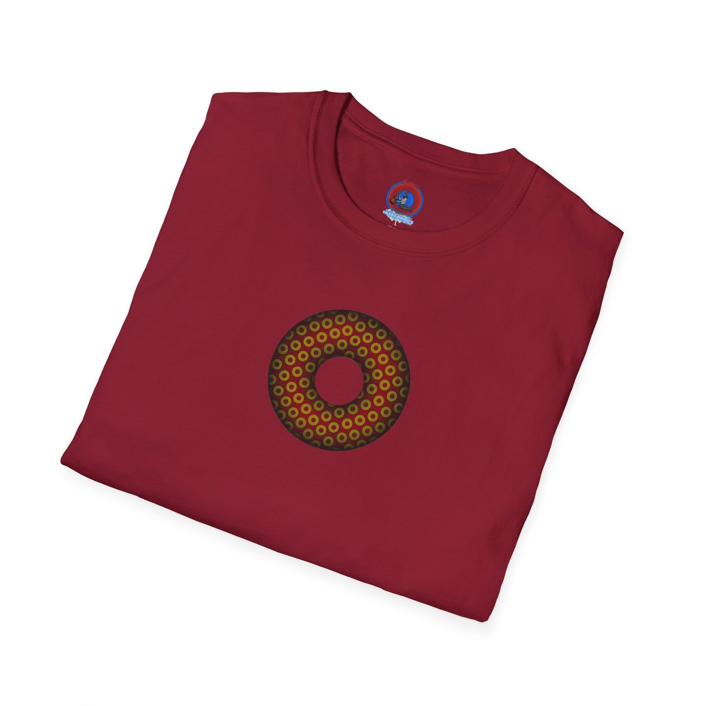 Plain Donuts/Unisex Soft-Style - "Plain Paradoxical Grided Donuts" - gold/burgundy donuts