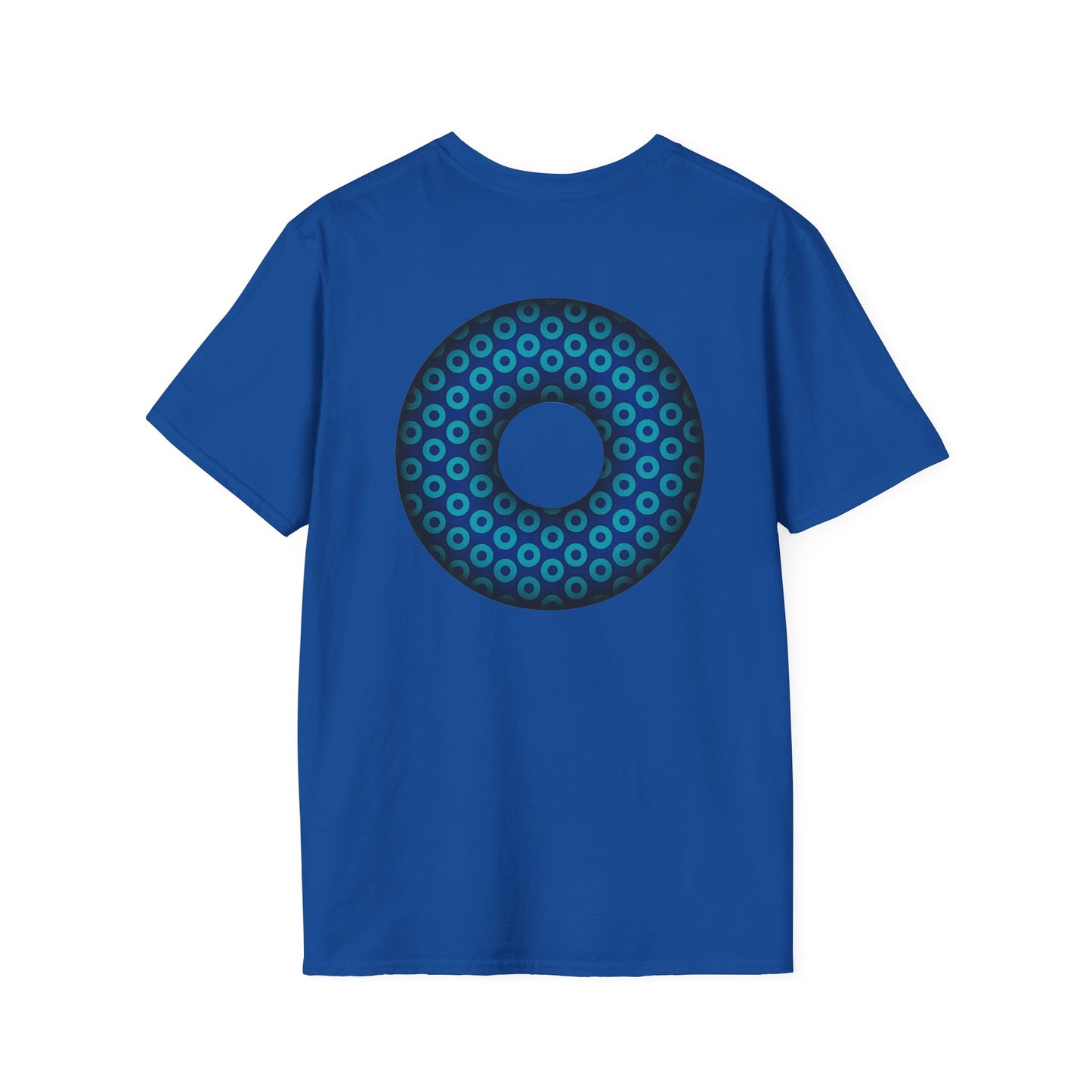 Plain Donuts/Unisex Soft-Style - "Plain Paradoxical Grided Donuts" - light blue/dark blue donuts