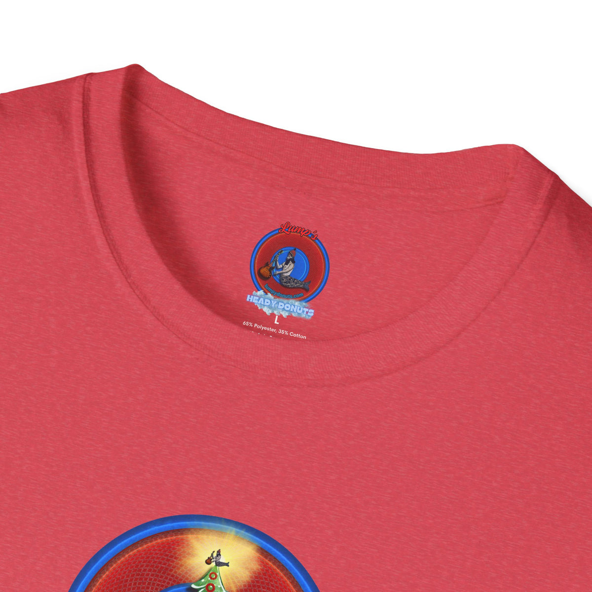 Classic Donut Tee - Unisex Soft-Style - "It's Always Phishmas in Philly" - rustic red/blue donut