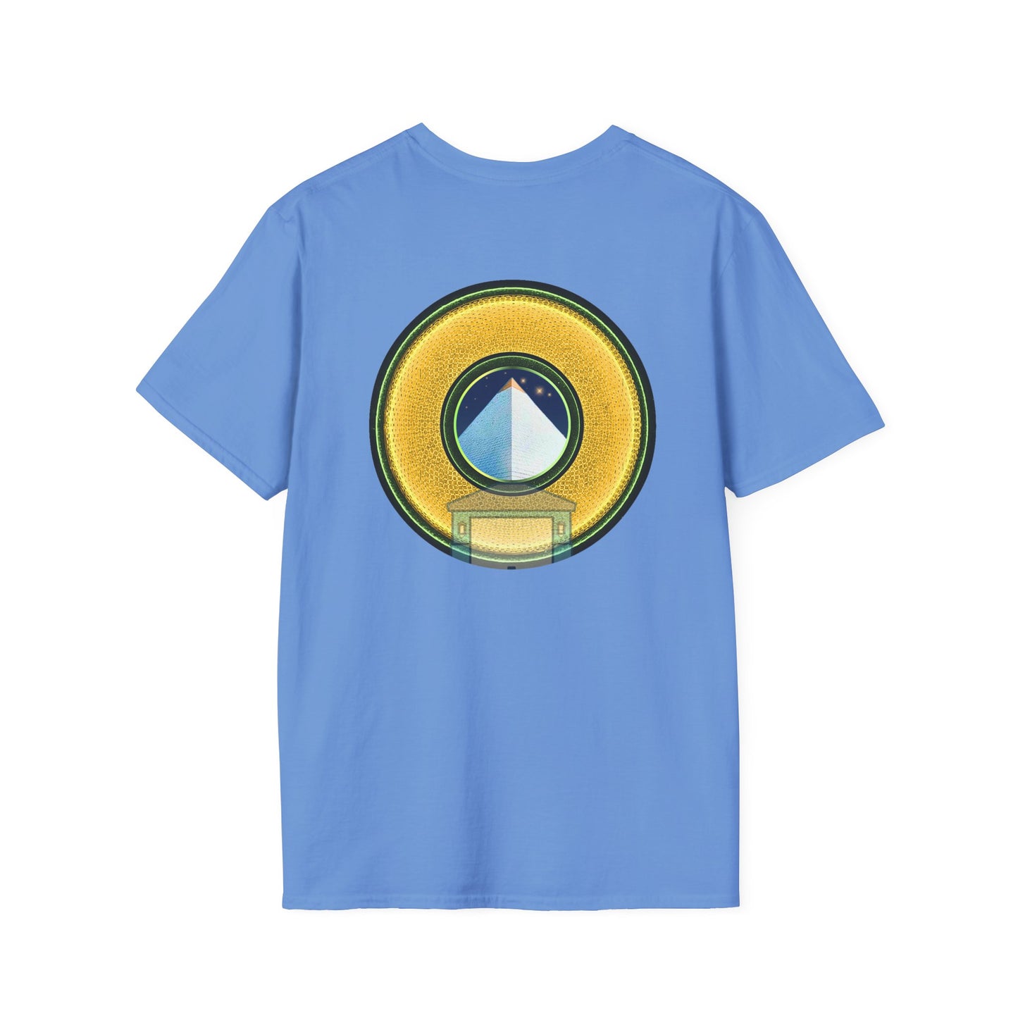 Classic Donut Tee - Unisex Soft-Style - "Limestone Donuts so Large" - variant 4 - golden donut w/garage