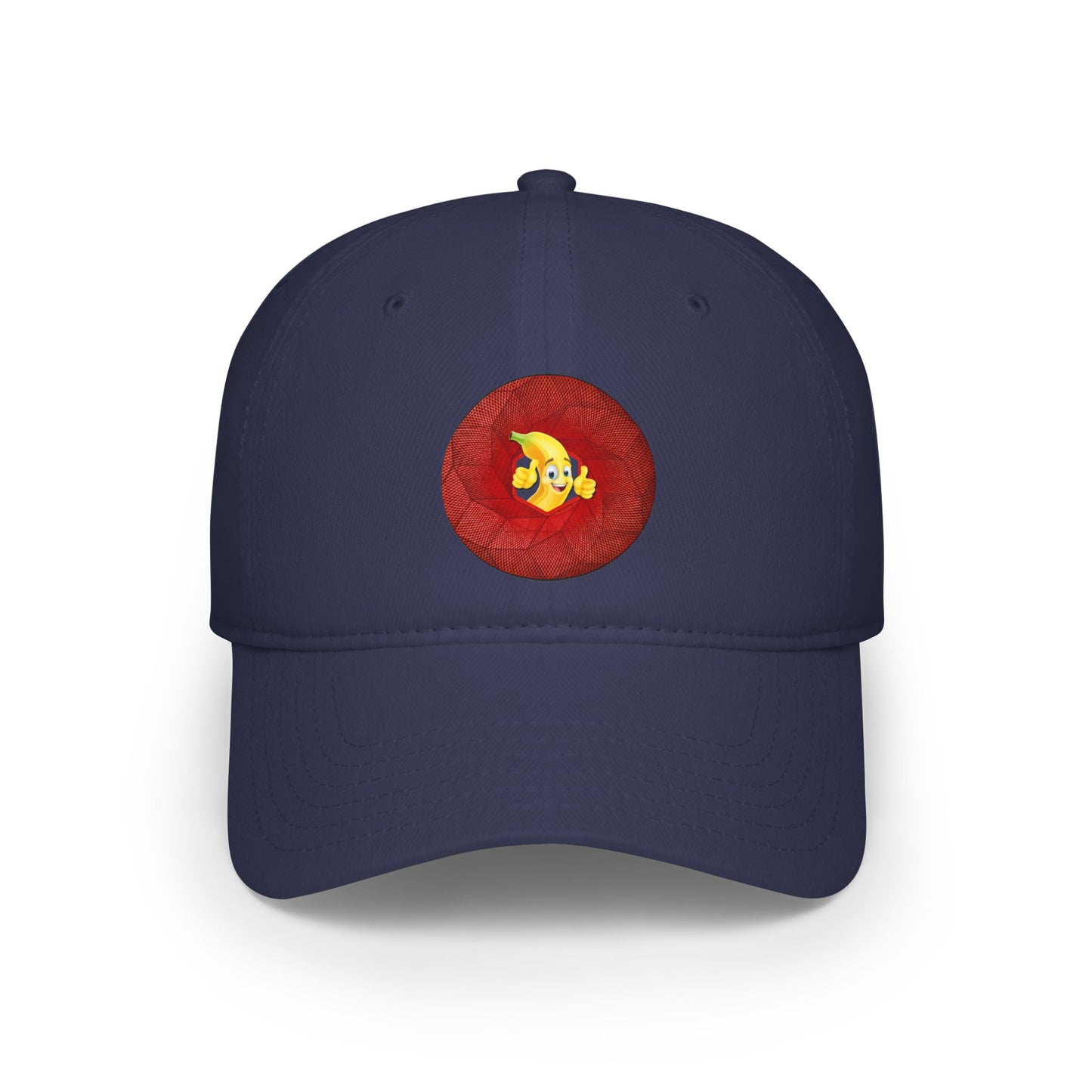 Lumpy Donut Baseball Cap - "This Donut Hat is Bananas" - variant 4 - cubed red donut w/