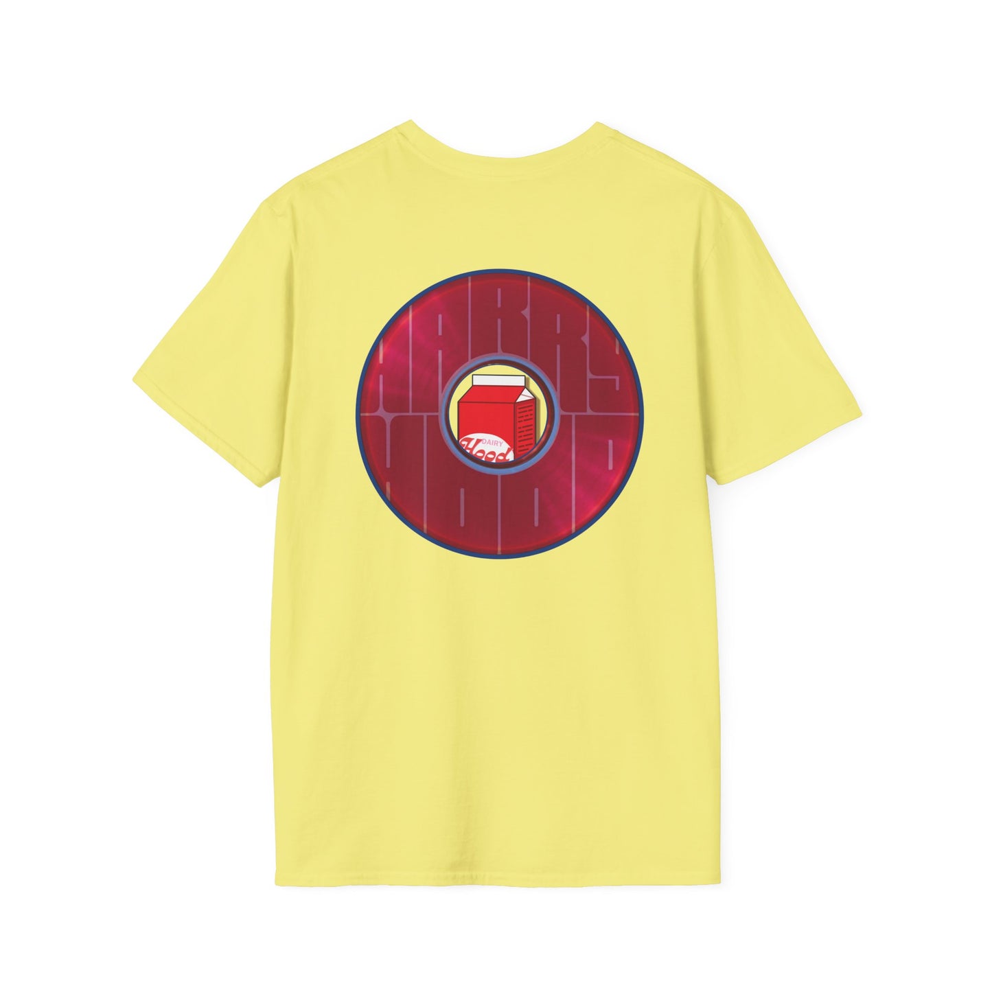Classic Donut Tee - Unisex Soft-Style - "Harry Left His Shirt" - series 1.0  - variant 3 - red/magenta donut - w/milk