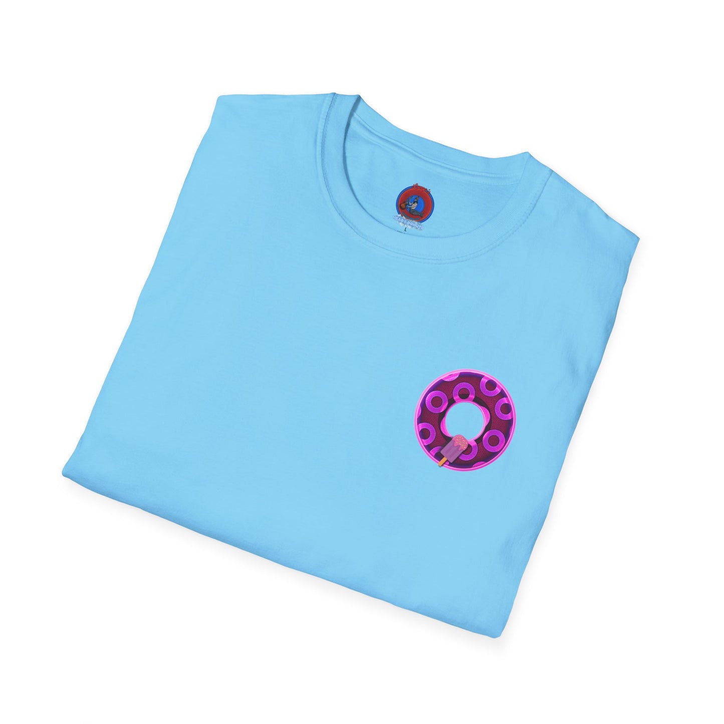 Classic Donut Tee - Unisex Soft-Style - "It's Ice Cream Popsicles - YEMSG Donut" - purple/magenta paradox donut - variant 1