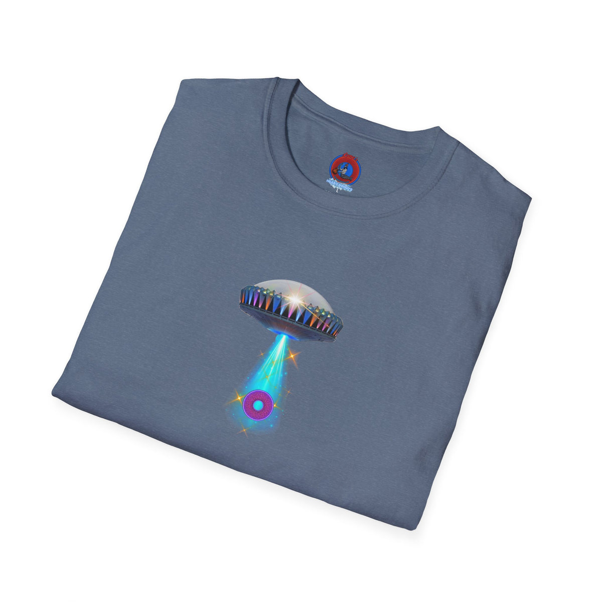Classic Donut Tee - Unisex Soft-Style - "Donuts now Served on the Mothership" - series 1.0  - variant 6  - tractor-beamed donut