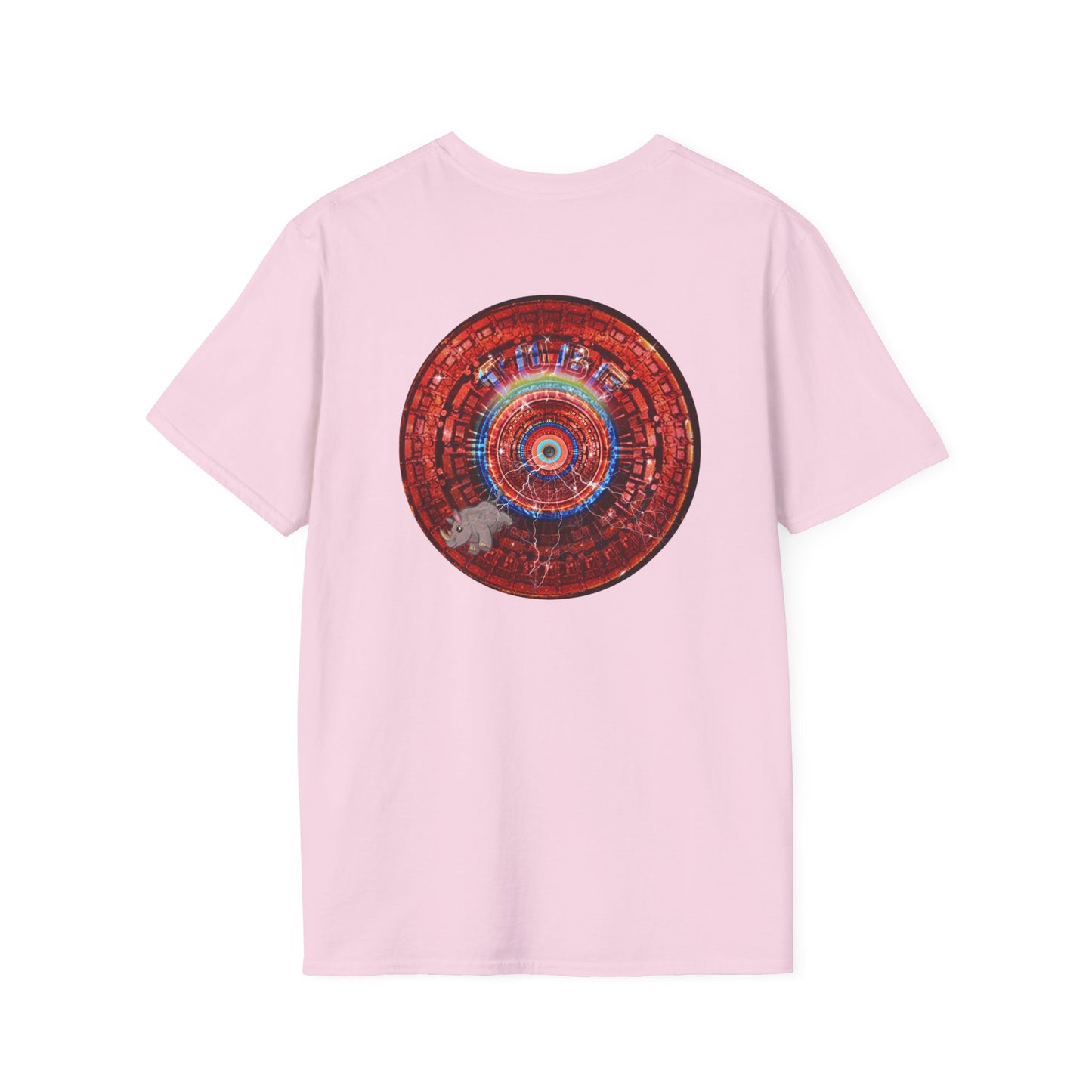 Classic Donut Tee - Unisex Soft-Style - "Rhinos Do Run From Thunder" - series 1.0  - variant 1 - red donut