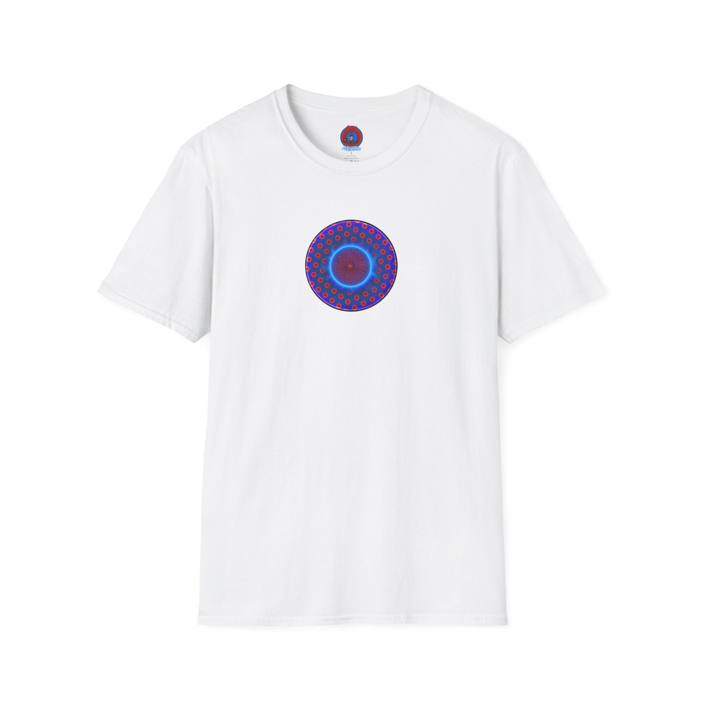 Classic Donut Tee - Unisex Soft-Style - "Donut Vortex" - blue/red electric paradox donut