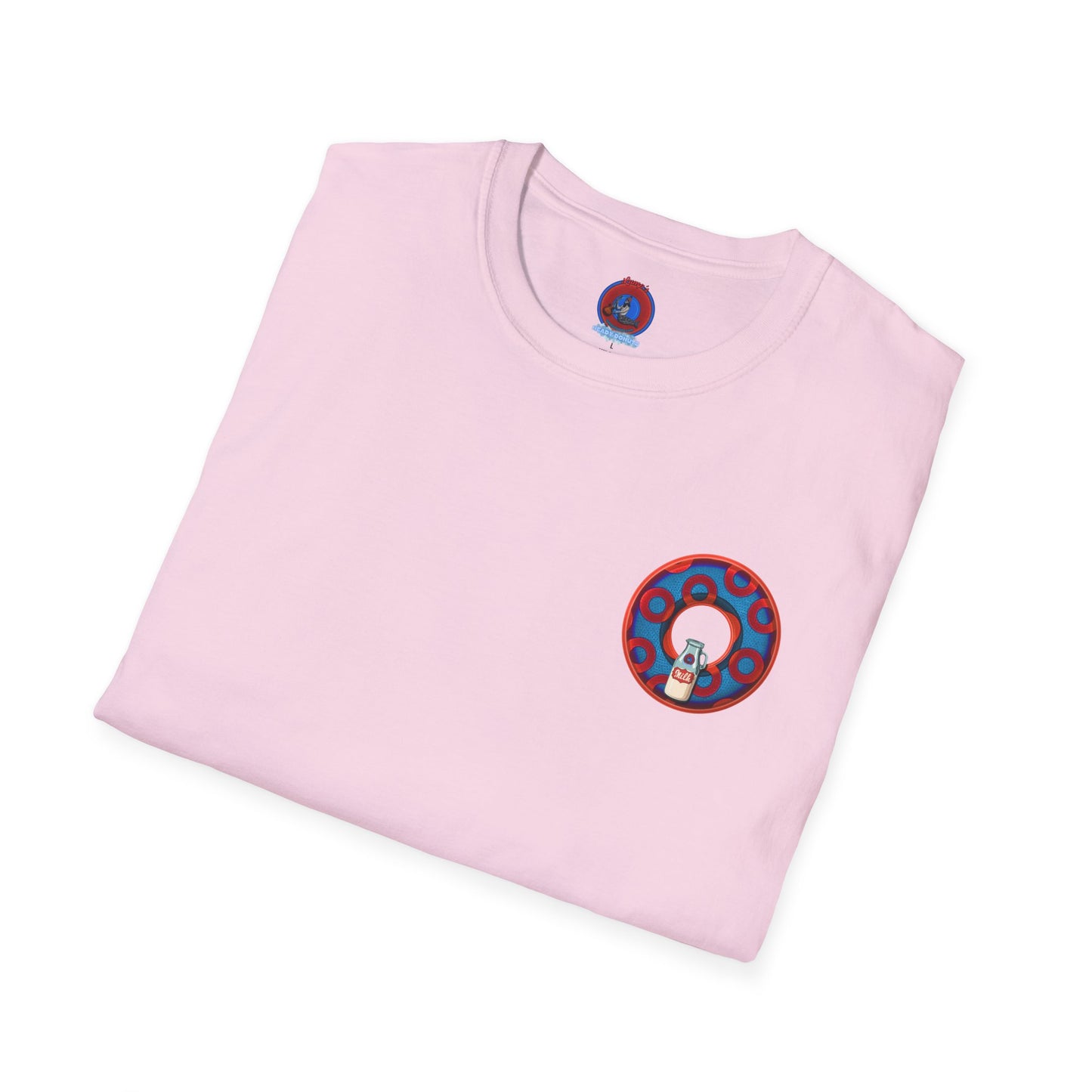 Classic Donut Tee - Unisex Soft-Style - "Wooked Cream - YEMSG Donut " - blue/red rustic paradox donut - variant 1