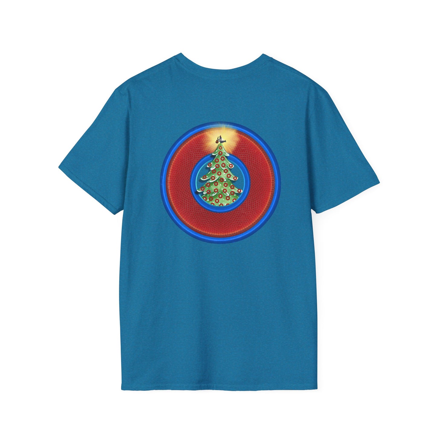 Classic Donut Tee - Unisex Soft-Style - "It's Always Phishmas in Philly" - rustic red/blue donut